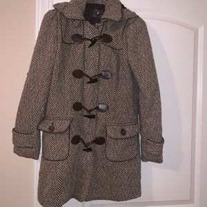 Wool  Tweed Coat w/ Hood